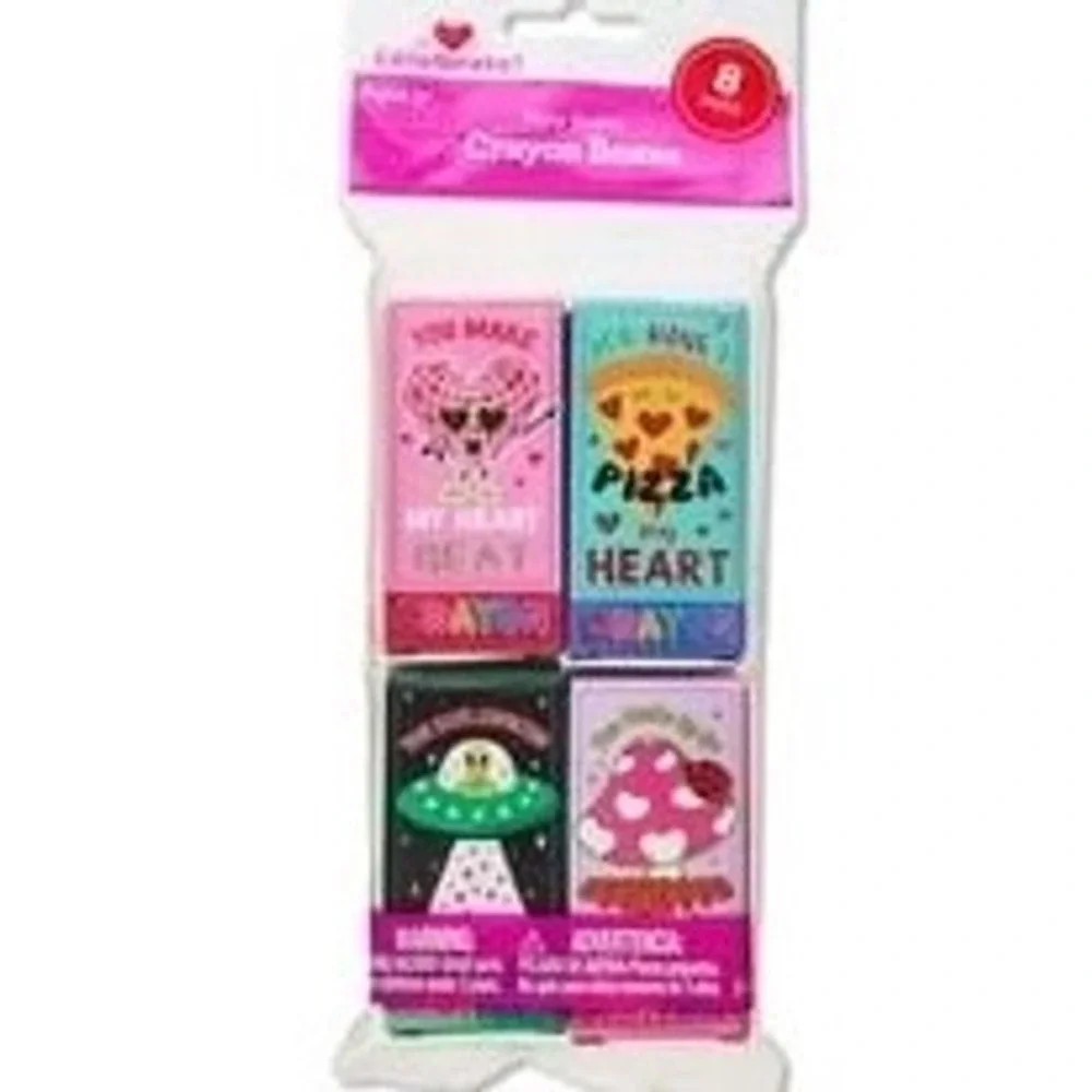 Way to Celebrate Valentines Crayon Boxes Party Favors 4 Packs 32 Sets Total NEW‎